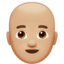 男人: 中等 浅肤色秃顶 — Apple