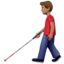 拄盲杖的男人: 中等肤色 — Apple