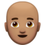 男人: 中等肤色秃顶 — Apple
