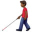 拄盲杖的男人: 中等 深肤色 — Apple
