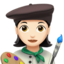 Woman Artist: Light Skin Tone — Apple