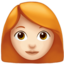 女人: 较浅肤色红发 — Apple