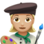 Woman Artist: Medium Light Skin Tone — Apple