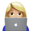女程序员: 中等 浅肤色 — Apple