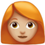 女人: 中等 浅肤色红发 — Apple