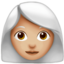 女人: 中等 浅肤色白发 — Apple