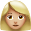 女人: 中等 浅肤色 — Apple