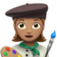Woman Artist: Medium Skin Tone — Apple