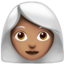 女人: 中等肤色白发 — Apple