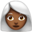 女人: 中等 深肤色白发 — Apple