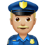 男警察: 中等 浅肤色 — Apple