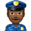 男警察: 中等 深肤色 — Apple