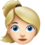 金发女性: 较浅肤色 — Apple
