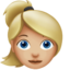 金发女性: 中等 浅肤色 — Apple