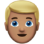 金发男性: 中等肤色 — Apple