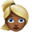 金发女性: 中等 深肤色 — Apple