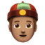 戴瓜皮帽的男性: 中等肤色 — Apple