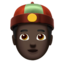 戴瓜皮帽的男性: 较深肤色 — Apple