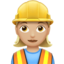 女建筑工人: 中等 浅肤色 — Apple