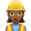 女建筑工人: 中等 深肤色 — Apple