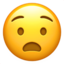 ANGUISHED FACE emoji in Apple's design style - Unicode 1F627