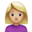 皱眉女: 中等 浅肤色 — Apple