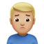 皱眉男: 中等 浅肤色 — Apple