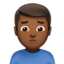 皱眉男: 中等 深肤色 — Apple