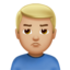 撅嘴男: 中等 浅肤色 — Apple