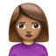 撅嘴女: 中等肤色 — Apple