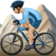 男生骑山地车: 中等 浅肤色 — Apple