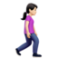 Woman Walking Facing Right: Light Skin Tone — Apple