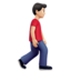 Man Walking Facing Right: Light Skin Tone — Apple
