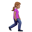Woman Walking Facing Right: Medium Skin Tone — Apple