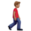 Man Walking Facing Right: Medium Skin Tone — Apple