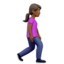 Woman Walking Facing Right: Medium Dark Skin Tone — Apple
