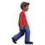 Man Walking Facing Right: Medium Dark Skin Tone — Apple
