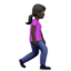 Woman Walking Facing Right: Dark Skin Tone — Apple