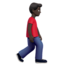 Man Walking Facing Right: Dark Skin Tone — Apple