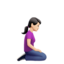 Woman Kneeling Facing Right: Light Skin Tone — Apple