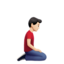 Man Kneeling Facing Right: Light Skin Tone — Apple