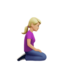 Woman Kneeling Facing Right: Medium Light Skin Tone — Apple