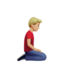 Man Kneeling Facing Right: Medium Light Skin Tone — Apple