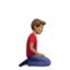 Man Kneeling Facing Right: Medium Skin Tone — Apple