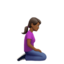 Woman Kneeling Facing Right: Medium Dark Skin Tone — Apple