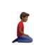 Man Kneeling Facing Right: Medium Dark Skin Tone — Apple