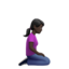 Woman Kneeling Facing Right: Dark Skin Tone — Apple