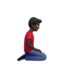 Man Kneeling Facing Right: Dark Skin Tone — Apple