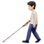 拄盲杖的人: 较浅肤色 — Apple