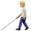 拄盲杖的人: 中等 浅肤色 — Apple